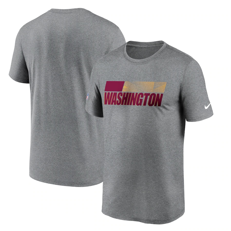 Men's Washington Football Team 2020 Grey Sideline Impact Legend Performance T-Shirt